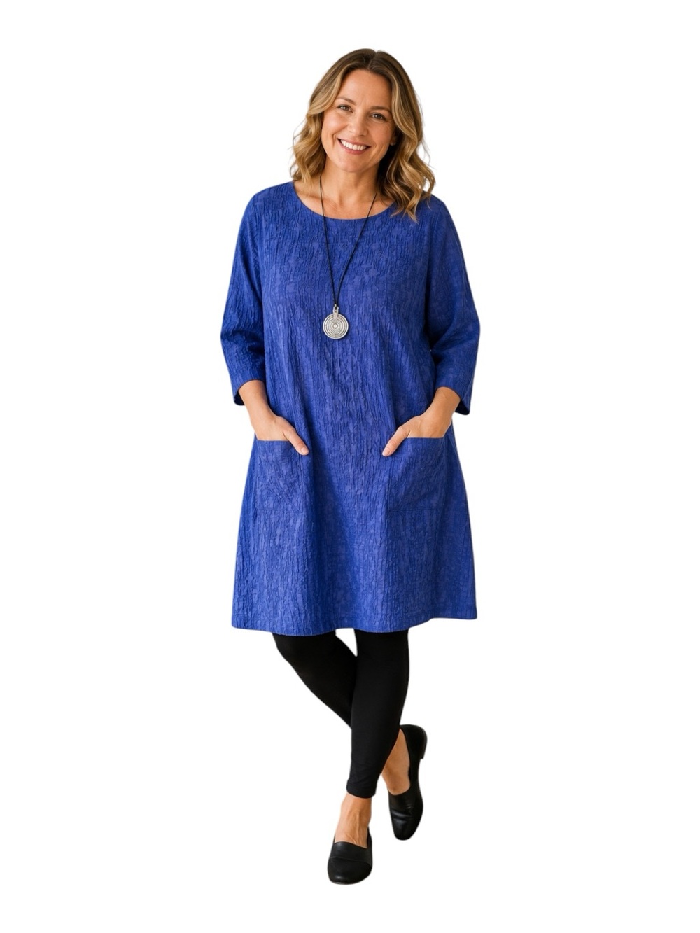 Niche by Niche Clothing Textured Tunic Blue Size M Made in USA